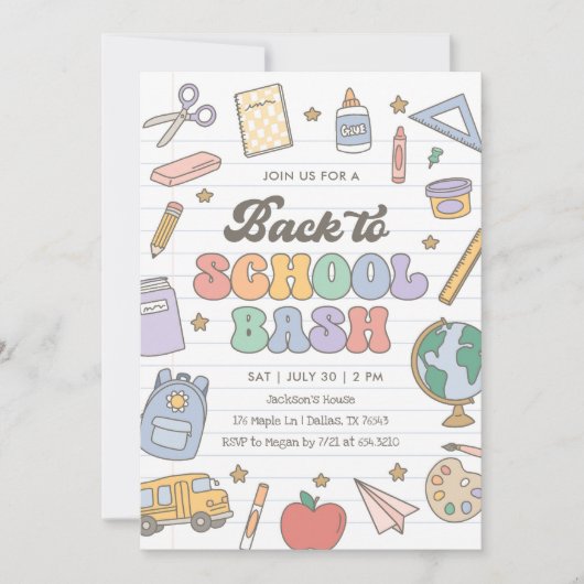 Terug naar school Bash Kaart (Voorkant)