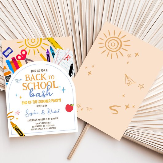 Terug naar School Bash Party Kaart