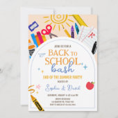 Terug naar School Bash Party Kaart (Voorkant)