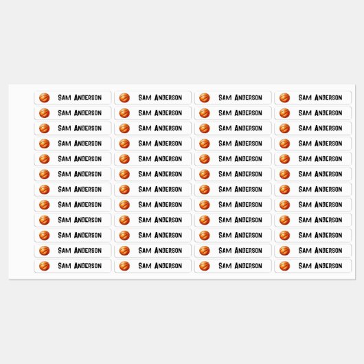Terug naar school Basketbal Kinder naam Labels (Vel)