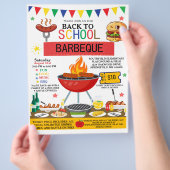 Terug naar School BBQ Uitnodiging Flyer Bewerkbaar (Hand)