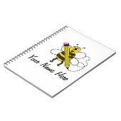 Terug naar school Bee Funny Teacher Custom Notitieboek (Linkerzijde)