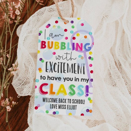 Terug naar school bellen cadeautag cadeaulabel