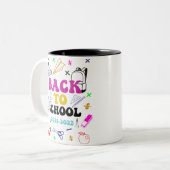 Terug naar school | Beste cadeau voor de eerste sc Tweekleurige Koffiemok (Voorkant links)