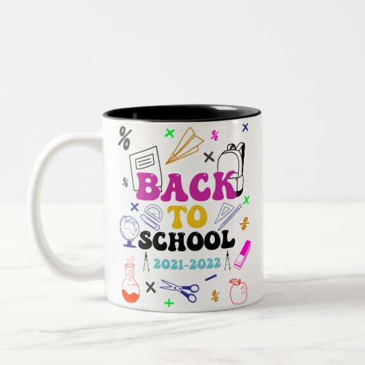 Terug naar school | Beste cadeau voor de eerste sc Tweekleurige Koffiemok (Links)