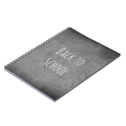 Terug naar School Black White Typography Chalkboar Notitieboek (Linkerzijde)