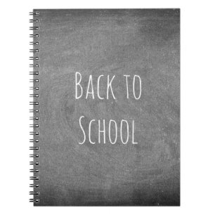 Terug naar School Black White Typography Chalkboar Notitieboek