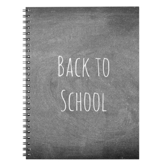 Terug naar School Black White Typography Chalkboar Notitieboek (Voorkant)