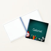 Terug naar School Blackboard Kinder Naam mooi Notitieboek (Binnen)
