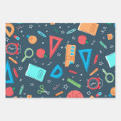 Terug naar school blauw en geel Wiskunde Inpakpapier Vel (Voorkant 3)