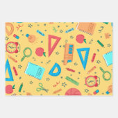 Terug naar school blauw en geel Wiskunde Inpakpapier Vel (Voorkant 2)