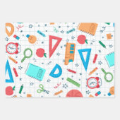 Terug naar school blauw en geel Wiskunde Inpakpapier Vel (Voorkant)