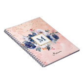 Terug naar school Blauwe Waterverf Bloemen Roze Me Notitieboek (Rechterzijde)
