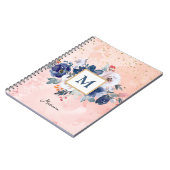 Terug naar school Blauwe Waterverf Bloemen Roze Me Notitieboek (Linkerzijde)