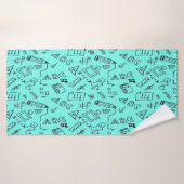 Terug naar school blauwgroen badhanddoek (Badhanddoek)