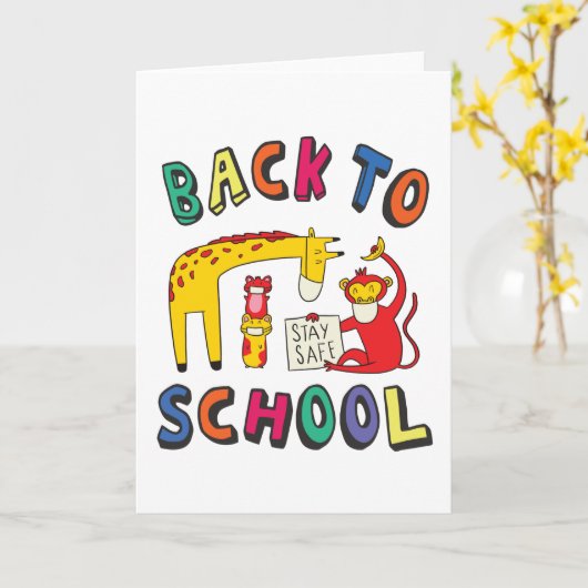 Terug naar school - Blijf veilig Kaart (Gele Bloem)