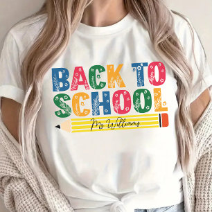 Terug naar school bloemen custom shirt voor lerare