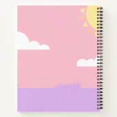 Terug naar School Blondine Roze Cartoon Meisje Ond Notitieboek (Achterkant)