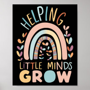 Terug-naar-school Boho Helping Little Minds Grow T Poster