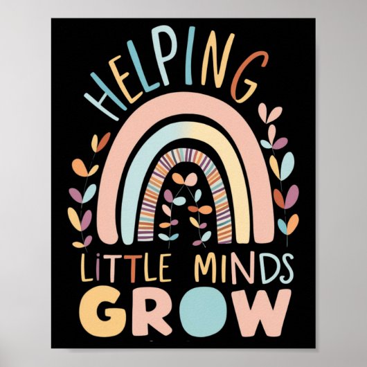 Terug-naar-school Boho Helping Little Minds Grow T Poster (Voorkant)