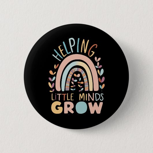 Terug-naar-school Boho Helping Little Minds Grow T Ronde Button 5,7 Cm (Voorkant)