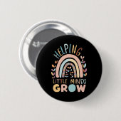 Terug-naar-school Boho Helping Little Minds Grow T Ronde Button 5,7 Cm (Voorkant /achterkant)