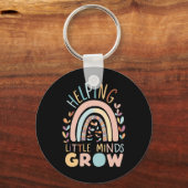 Terug-naar-school Boho Helping Little Minds Grow T Sleutelhanger (Voorkant)