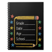 Terug naar school bord | Eerste schooldag Notitieboek (Voorkant)