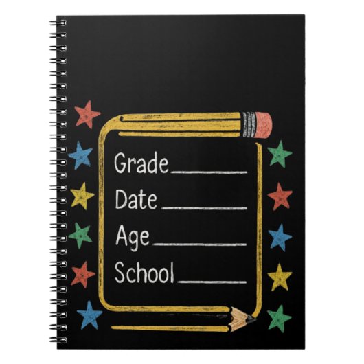 Terug naar school bord | Eerste schooldag Notitieboek (Voorkant)