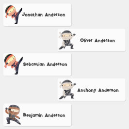 Terug naar School Boys Leuke Ninja Kinder naam Labels