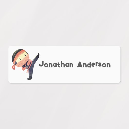 Terug naar School Boys Leuke Ninja Kinder naam Labels (Design 1)