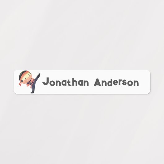 Terug naar School Boys Leuke Ninja Kinder naam Labels (Design 1)