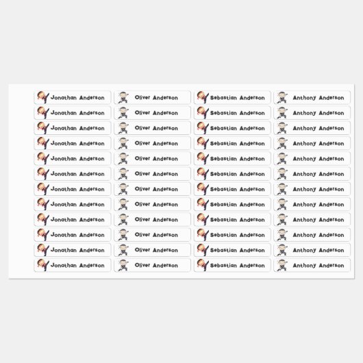 Terug naar School Boys Leuke Ninja Kinder naam Labels (Vel)