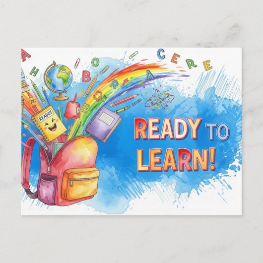 Terug naar School Briefkaart (Voorkant)