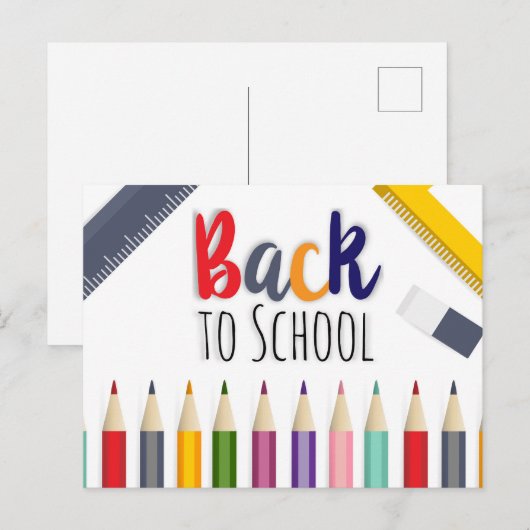 Terug naar School Briefkaart (Voorkant / Achterkant)