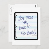 Terug naar school briefkaart (Voorkant / Achterkant)