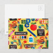 terug naar school briefkaart (Voorkant / Achterkant)