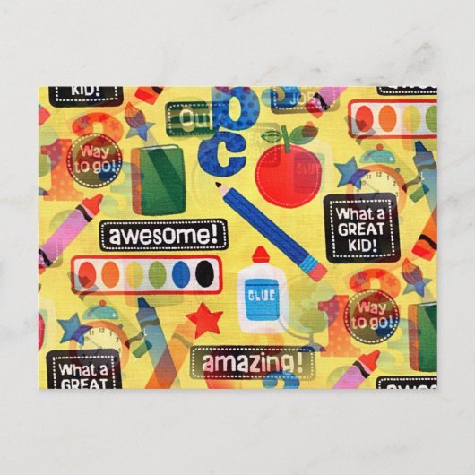 terug naar school briefkaart (Voorkant)