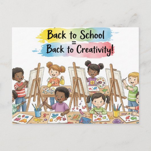 Terug naar School Briefkaart (Voorkant)