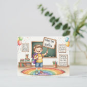 Terug naar School Briefkaart (Staand voorkant)