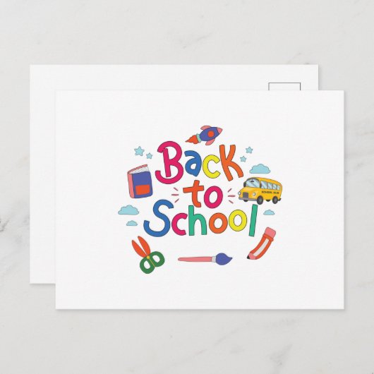 Terug naar school briefkaart (Voorkant / Achterkant)