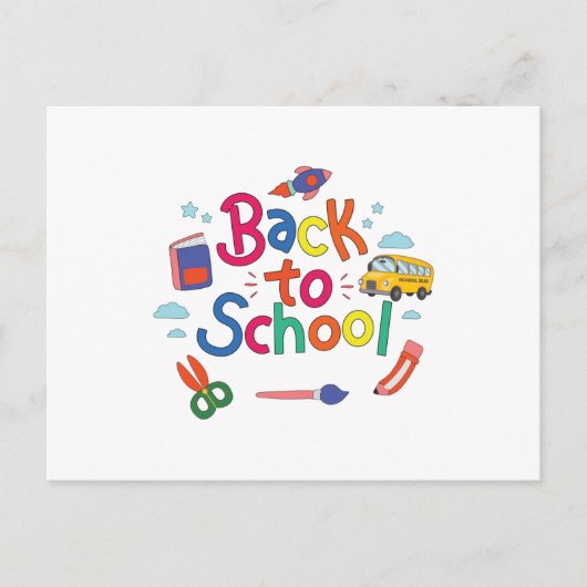 Terug naar school briefkaart (Voorkant)