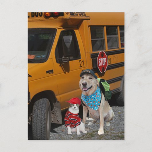 Terug naar School Briefkaart (Voorkant)