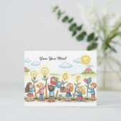 Terug naar School Briefkaart (Staand voorkant)