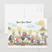 Terug naar School Briefkaart (Voorkant / Achterkant)