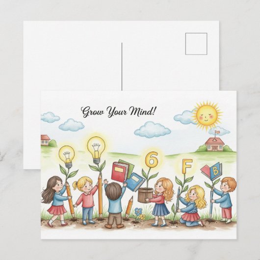 Terug naar School Briefkaart (Voorkant / Achterkant)