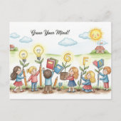 Terug naar School Briefkaart (Voorkant)