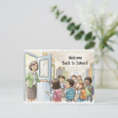 Terug naar School Briefkaart (Staand voorkant)