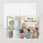Terug naar School Briefkaart (Voorkant / Achterkant)