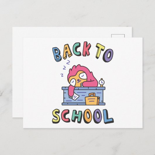 Terug naar school briefkaart (Voorkant / Achterkant)